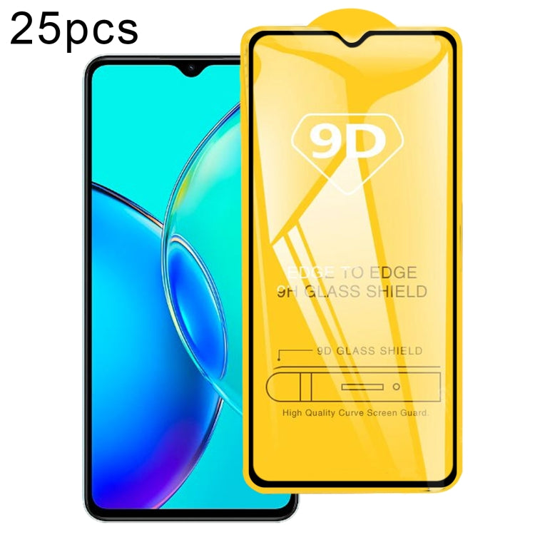 Pellicola in vetro temperato con schermo a colla intera da 25 pezzi 9D, For vivo Y35+ / Y36 India / Y35m+, For vivo iQOO 11S, For vivo Y35 (25 PCS)