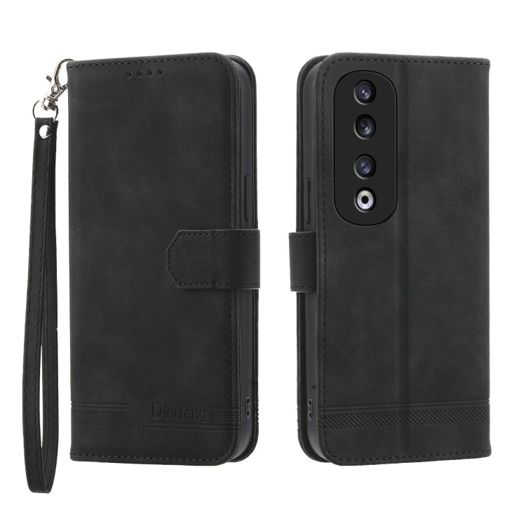 Dierfeng Dream Line TPU + Custodia per telefono in pelle PU, For Honor 200 Lite Global, For Honor 100 Pro, For Honor 100, For Honor 90 Pro 5G