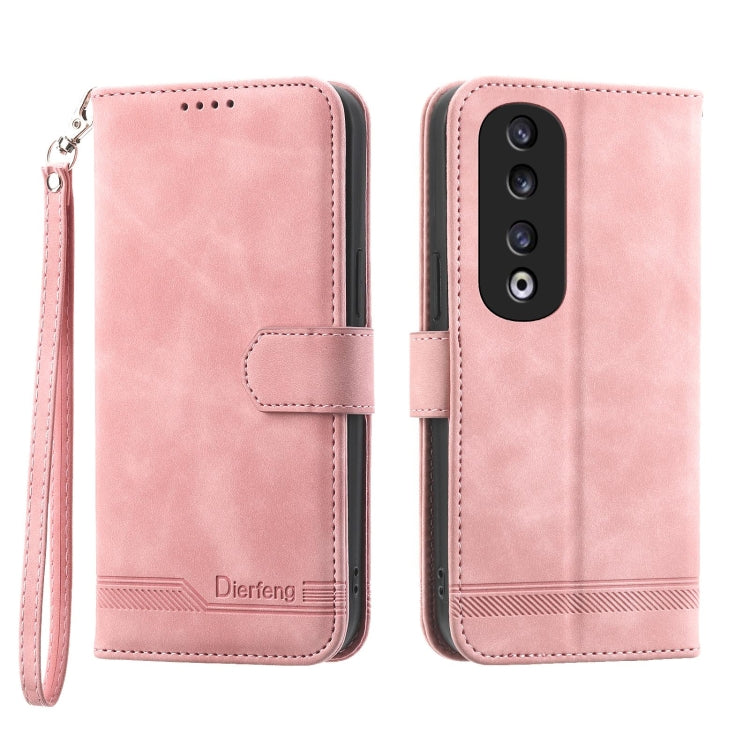 Dierfeng Dream Line TPU + Custodia per telefono in pelle PU, For Honor 200 Lite Global, For Honor 100 Pro, For Honor 100, For Honor 90 Pro 5G