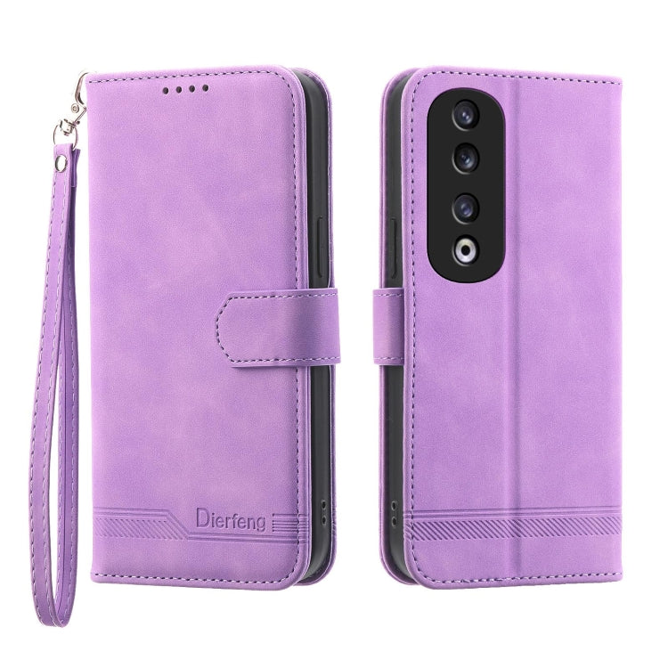 Dierfeng Dream Line TPU + Custodia per telefono in pelle PU, For Honor 200 Lite Global, For Honor 100 Pro, For Honor 100, For Honor 90 Pro 5G