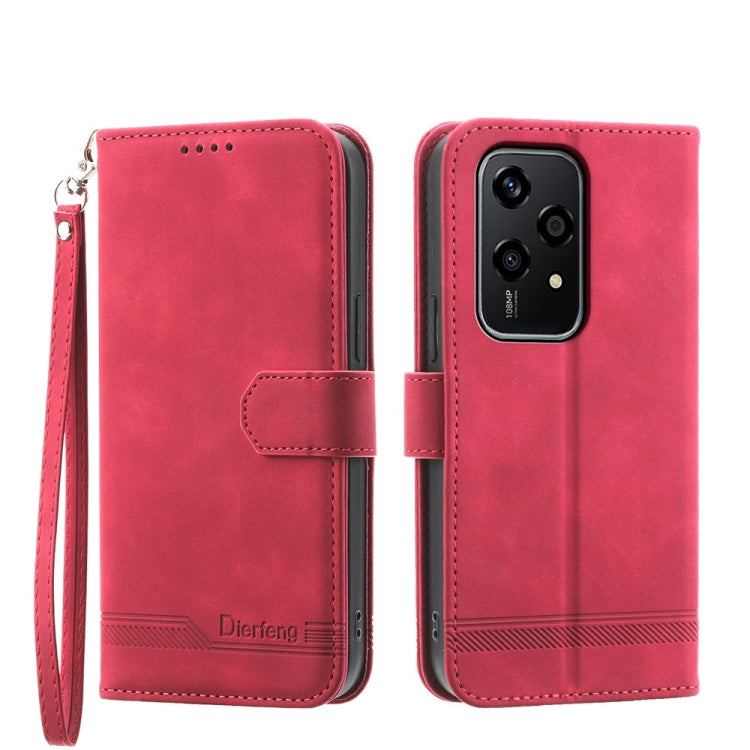 Dierfeng Dream Line TPU + Custodia per telefono in pelle PU, For Honor 200 Lite Global, For Honor 100 Pro, For Honor 100, For Honor 90 Pro 5G