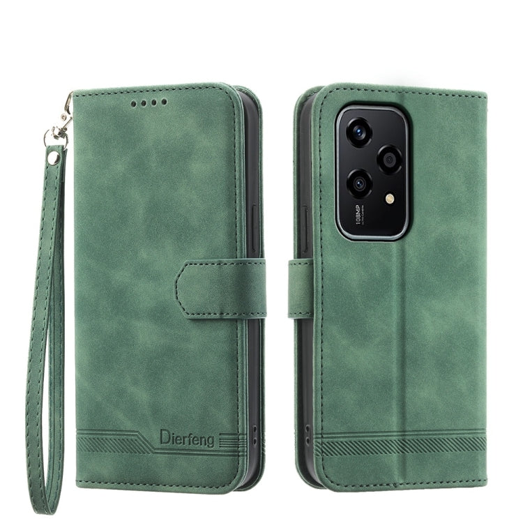Dierfeng Dream Line TPU + Custodia per telefono in pelle PU, For Honor 200 Lite Global, For Honor 100 Pro, For Honor 100, For Honor 90 Pro 5G