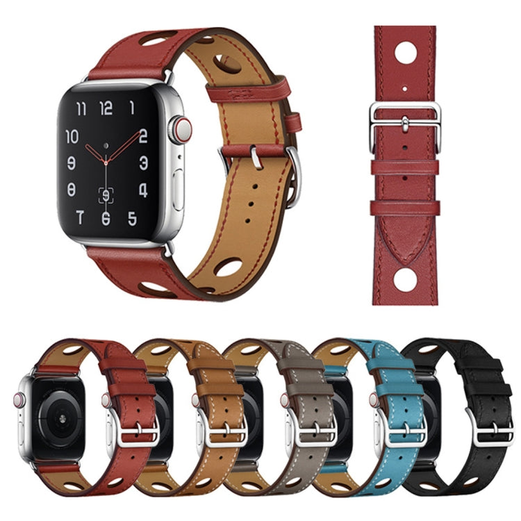 Cinturino di ricambio per cinturino in pelle a tre fori, For Apple Watch Series 8&7 41mm / SE 2&6&SE&5&4 40mm / 3&2&1 38mm, For Apple Watch Series 7 45mm / 6 & SE & 5 & 4 44mm / 3 & 2 & 1 42mm                                                            ...