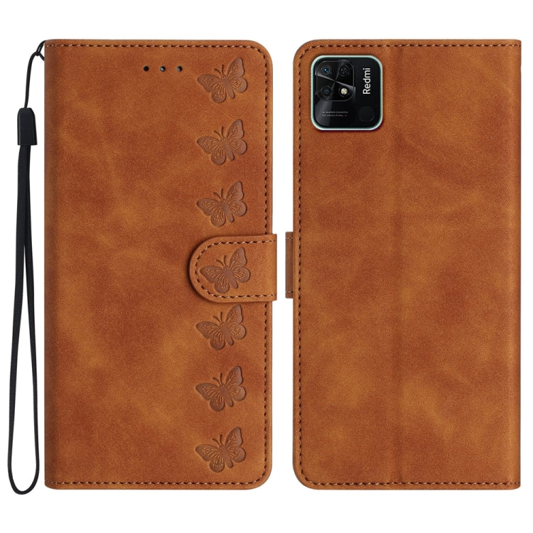 Custodia per telefono in pelle goffrata con sette farfalle, For Xiaomi Redmi 10C, For Xiaomi Redmi Note 11 5G, For Xiaomi Redmi 10 2022, For Xiaomi 12 Pro