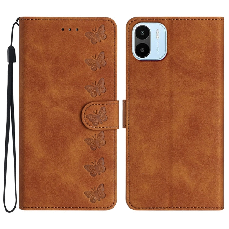 Custodia per telefono in pelle goffrata con sette farfalle, For Xiaomi Redmi A1, For Xiaomi Redmi Note 11 Pro 5G Global, For Xiaomi 12 Lite, For Xiaomi Redmi 10A