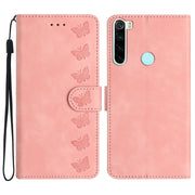 Custodia per telefono in pelle goffrata con sette farfalle, For Xiaomi Redmi Note 8T