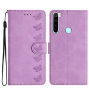 Custodia per telefono in pelle goffrata con sette farfalle, For Xiaomi Redmi Note 8T