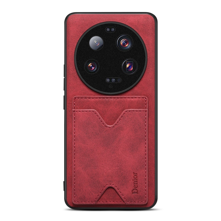 Custodia per telefono con supporto per slot per schede con copertina posteriore Denior PU, For Xiaomi 13 Ultra