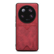 Custodia per telefono con supporto per slot per schede con copertina posteriore Denior PU, For Xiaomi 13 Ultra