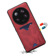 Custodia per telefono con supporto per slot per schede con copertina posteriore Denior PU, For Xiaomi 13 Ultra