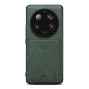 Custodia per telefono con supporto per slot per schede con copertina posteriore Denior PU, For Xiaomi 13 Ultra