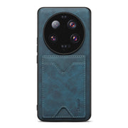 Custodia per telefono con supporto per slot per schede con copertina posteriore Denior PU, For Xiaomi 13 Ultra