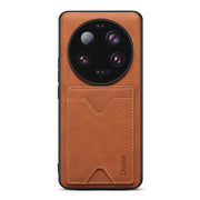 Custodia per telefono con supporto per slot per schede con copertina posteriore Denior PU, For Xiaomi 13 Ultra