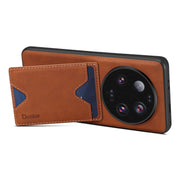 Custodia per telefono con supporto per slot per schede con copertina posteriore Denior PU, For Xiaomi 13 Ultra