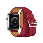 Cinturino di ricambio con cinturino in pelle a doppio anello, For Apple Watch Series 7 41mm / 6 & SE & 5 & 4 40mm / 3 & 2 & 1 38mm, For Apple Watch Ultra 49mm / Series 8&7 45mm / SE 2&6&SE&5&4 44mm / 3&2&1 42mm                                          ...