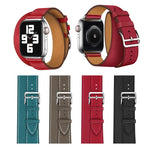 Cinturino di ricambio con cinturino in pelle a doppio anello, For Apple Watch Series 7 41mm / 6 & SE & 5 & 4 40mm / 3 & 2 & 1 38mm, For Apple Watch Ultra 49mm / Series 8&7 45mm / SE 2&6&SE&5&4 44mm / 3&2&1 42mm                                          ...