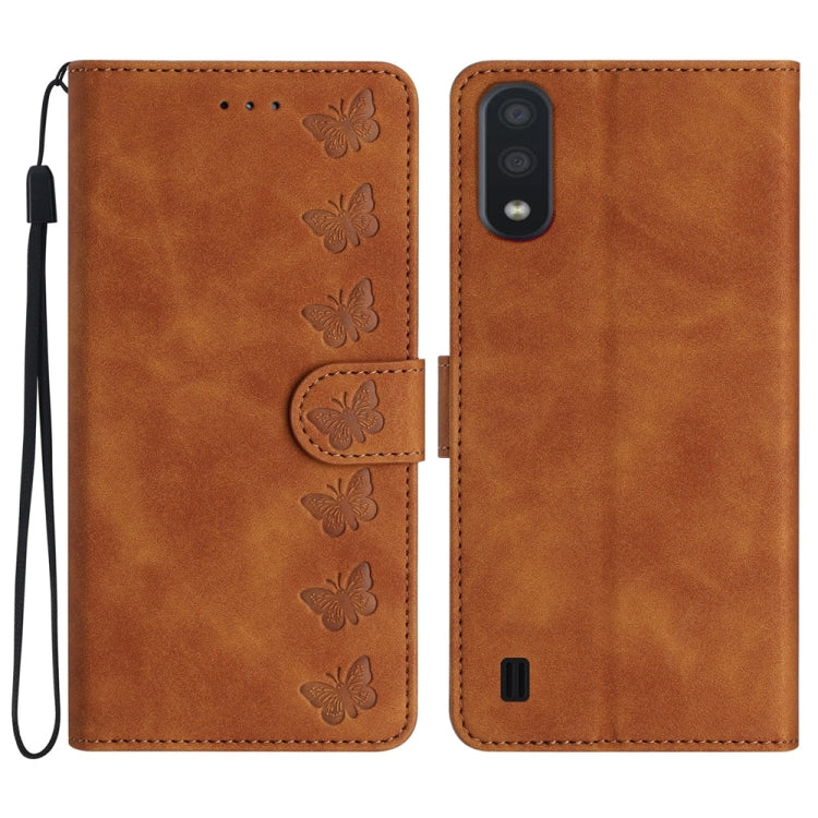 Custodia portafoglio in pelle con farfalle per Samsung Galaxy S24