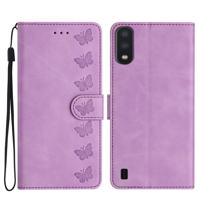Custodia portafoglio in pelle con farfalle per Samsung Galaxy S24