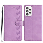Custodia per telefono in pelle goffrata con sette farfalle, For Samsung Galaxy A52 5G, For Samsung Galaxy A53, For Samsung Galaxy A54, For Samsung Galaxy A70