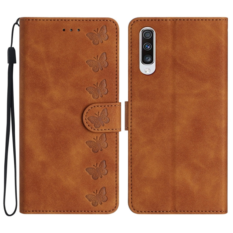 Custodia per telefono in pelle goffrata con sette farfalle, For Samsung Galaxy A52 5G, For Samsung Galaxy A53, For Samsung Galaxy A54, For Samsung Galaxy A70