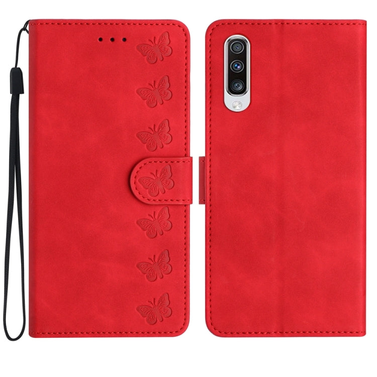 Custodia per telefono in pelle goffrata con sette farfalle, For Samsung Galaxy A52 5G, For Samsung Galaxy A53, For Samsung Galaxy A54, For Samsung Galaxy A70