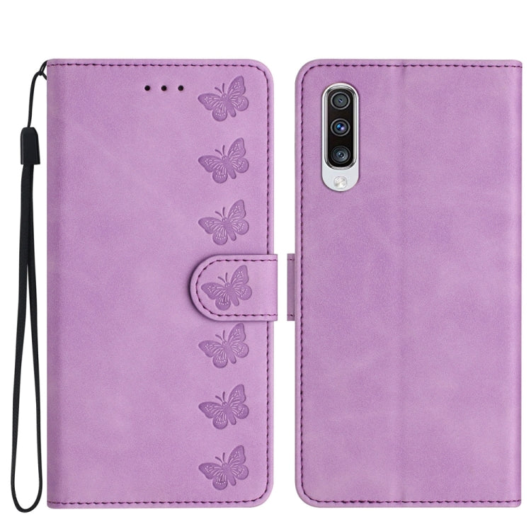 Custodia per telefono in pelle goffrata con sette farfalle, For Samsung Galaxy A52 5G, For Samsung Galaxy A53, For Samsung Galaxy A54, For Samsung Galaxy A70