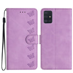 Custodia per telefono in pelle goffrata con sette farfalle, For Samsung Galaxy A71, For Samsung Galaxy A72 5G, For Samsung Galaxy A73 5G, For Samsung Galaxy M23
