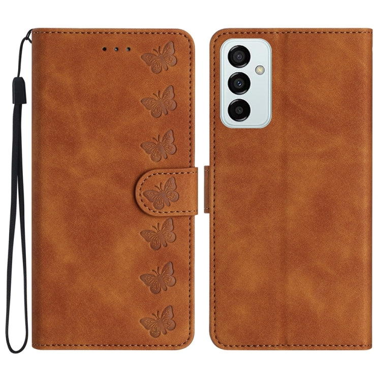 Custodia per telefono in pelle goffrata con sette farfalle, For Samsung Galaxy A71, For Samsung Galaxy A72 5G, For Samsung Galaxy A73 5G, For Samsung Galaxy M23