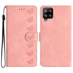 Custodia per telefono in pelle goffrata con sette farfalle, For Samsung Galaxy M32, For Samsung Galaxy M52 5G, For Samsung Galaxy M53