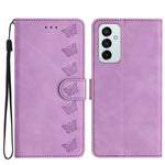 Custodia per telefono in pelle goffrata con sette farfalle, For Samsung Galaxy M32, For Samsung Galaxy M52 5G, For Samsung Galaxy M53
