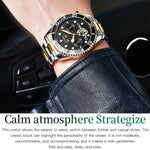 Orologio meccanico impermeabile multifunzionale da uomo OLEVS 6605