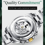 Orologio meccanico impermeabile multifunzionale da uomo OLEVS 6605