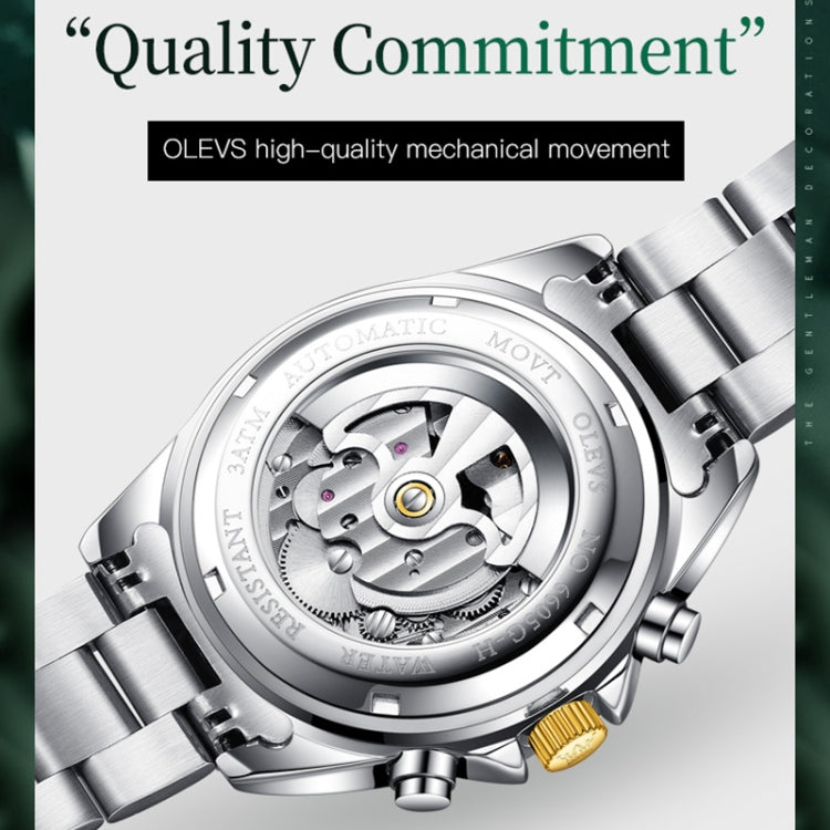 Orologio meccanico impermeabile multifunzionale da uomo OLEVS 6605