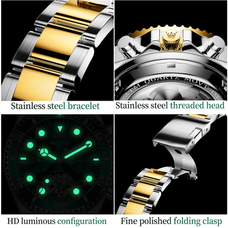 Orologio meccanico impermeabile multifunzionale da uomo OLEVS 6605
