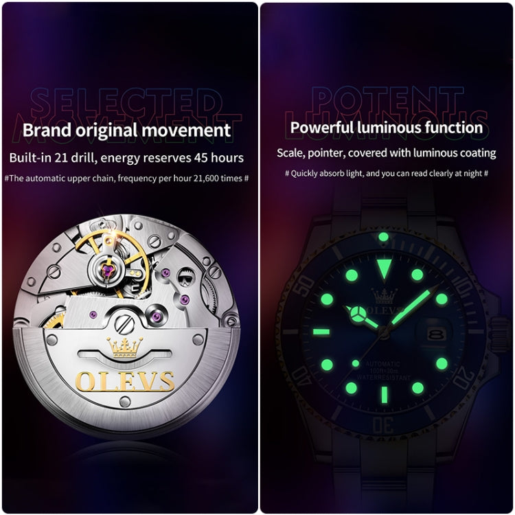 Orologio meccanico impermeabile luminoso da uomo OLEVS 6650
