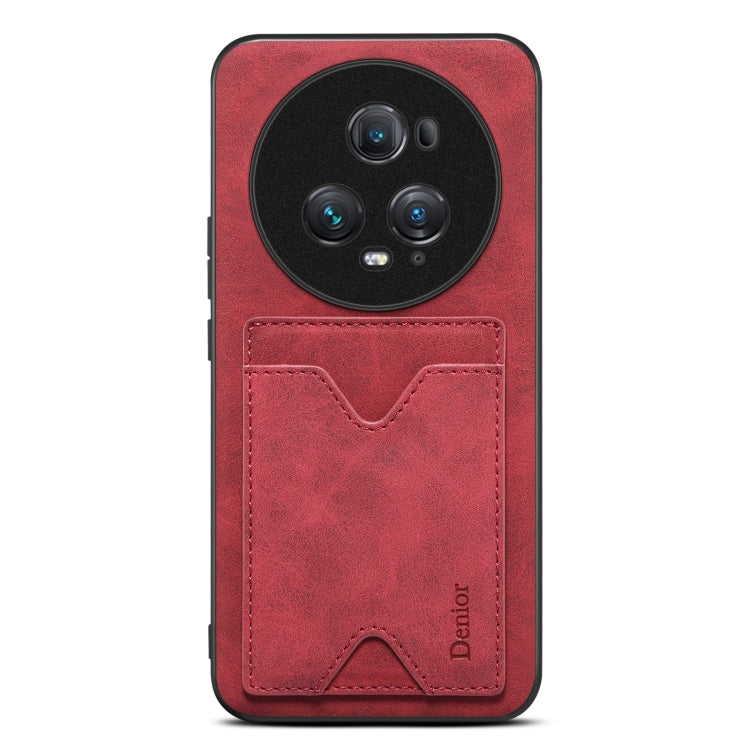 Custodia per telefono con supporto per slot per schede con copertina posteriore Denior PU, For Honor Magic5 Ultimate