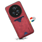 Custodia per telefono con supporto per slot per schede con copertina posteriore Denior PU, For Honor Magic5 Ultimate