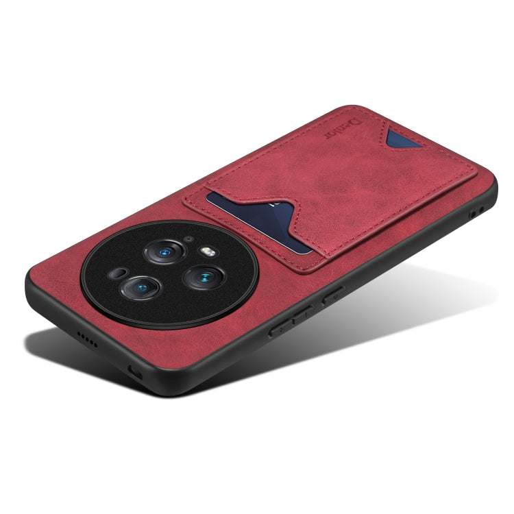 Custodia per telefono con supporto per slot per schede con copertina posteriore Denior PU, For Honor Magic5 Ultimate