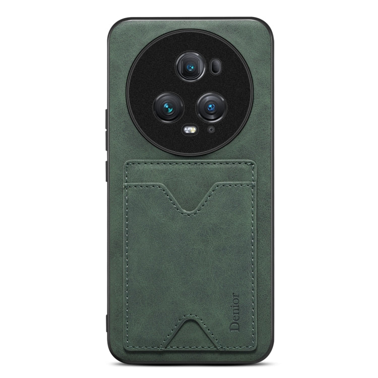 Custodia per telefono con supporto per slot per schede con copertina posteriore Denior PU, For Honor Magic5 Ultimate