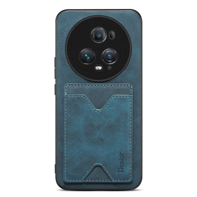 Custodia per telefono con supporto per slot per schede con copertina posteriore Denior PU, For Honor Magic5 Ultimate