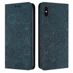 Custodia in pelle goffrata per iPhone X, XS, XR, SE 2022