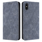 Custodia in pelle goffrata per iPhone X, XS, XR, SE 2022