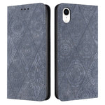 Custodia in pelle goffrata per iPhone X, XS, XR, SE 2022