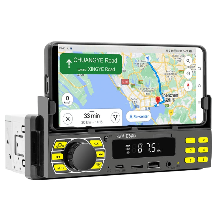 SWM D3400 Supporto per lettore MP3 Bluetooth per auto Assistente vocale intelligente / FM