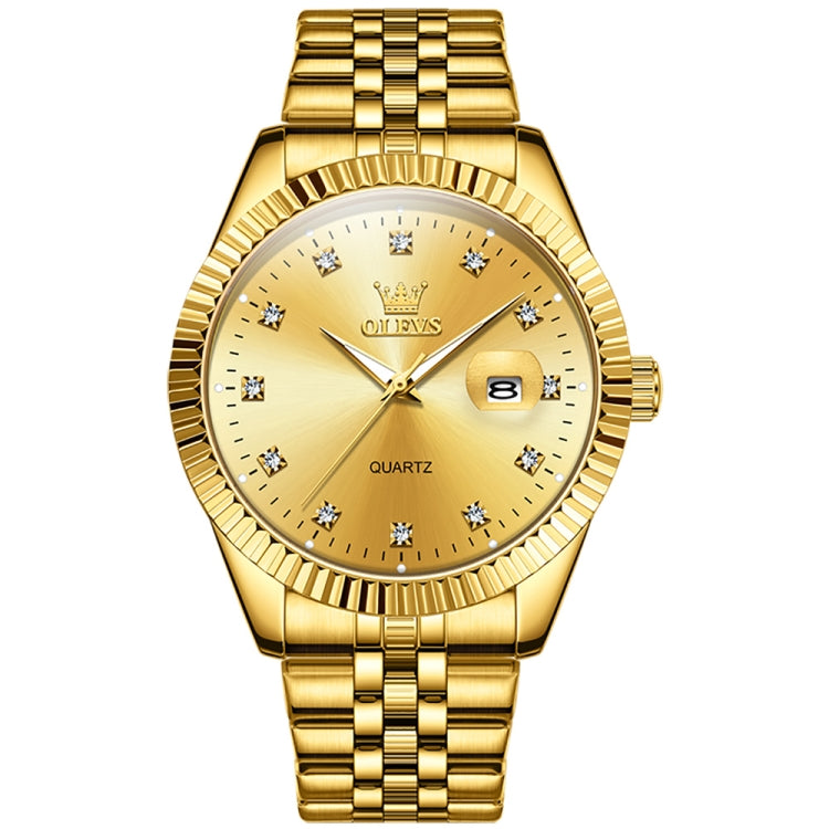 OLEVS 5526 Orologio al quarzo impermeabile luminoso con set di diamanti da uomo