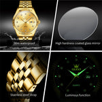 OLEVS 5526 Orologio al quarzo impermeabile luminoso con set di diamanti da uomo