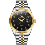 OLEVS 5526 Orologio al quarzo impermeabile luminoso con set di diamanti da uomo