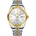 OLEVS 5526 Orologio al quarzo impermeabile luminoso con set di diamanti da uomo
