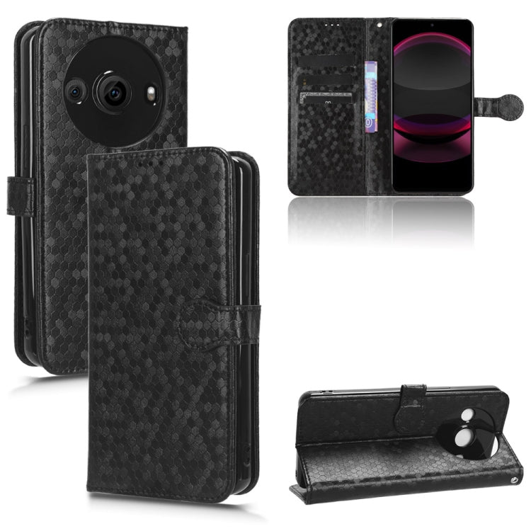 Custodia per telefono in pelle con trama a nido d'ape, For Sharp Aquos R8 Pro, For Sharp Aquos R8, For Sharp Aquos Wish 3