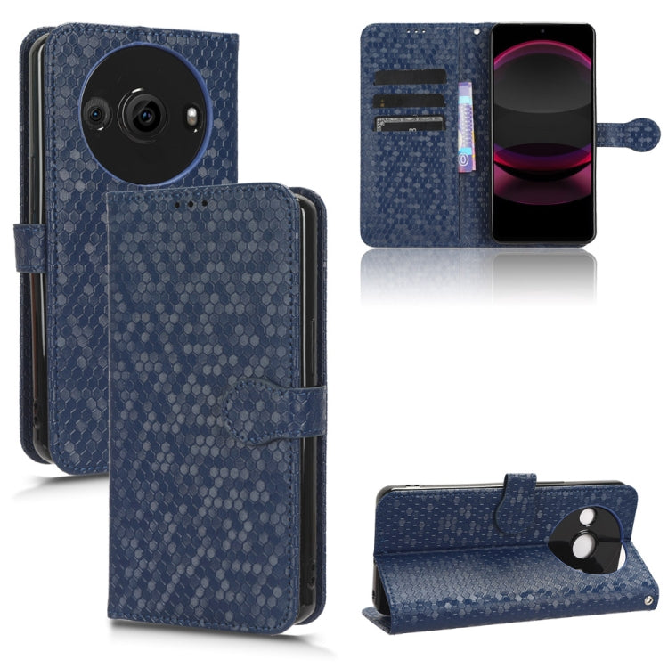 Custodia per telefono in pelle con trama a nido d'ape, For Sharp Aquos R8 Pro, For Sharp Aquos R8, For Sharp Aquos Wish 3